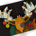 All Is Bright Holiday Reindeer Christmas Light-Up Pop-Up Card and Sentiment Set