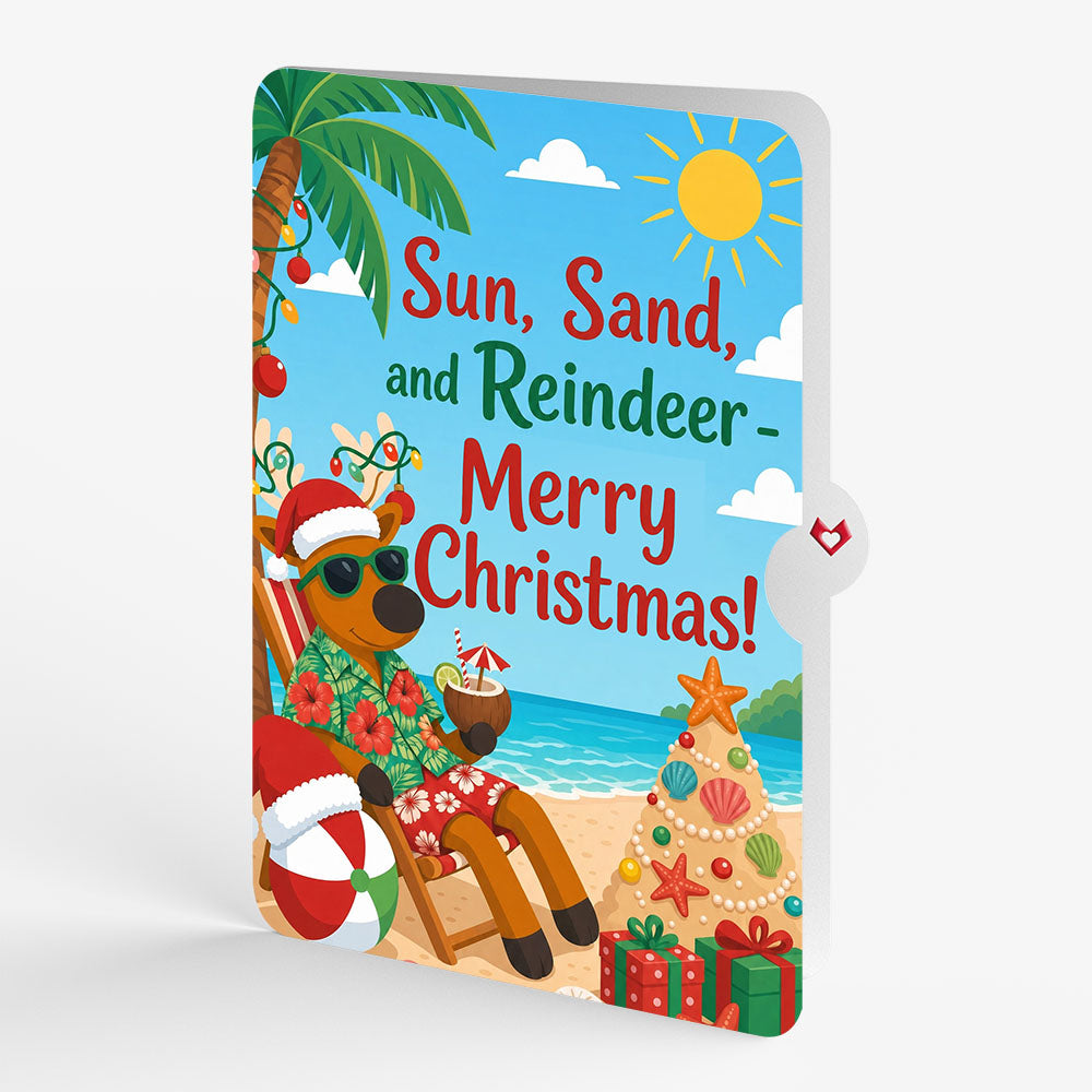 All Is Bright Holiday Reindeer Christmas Light-Up Pop-Up Card and Sentiment Set
