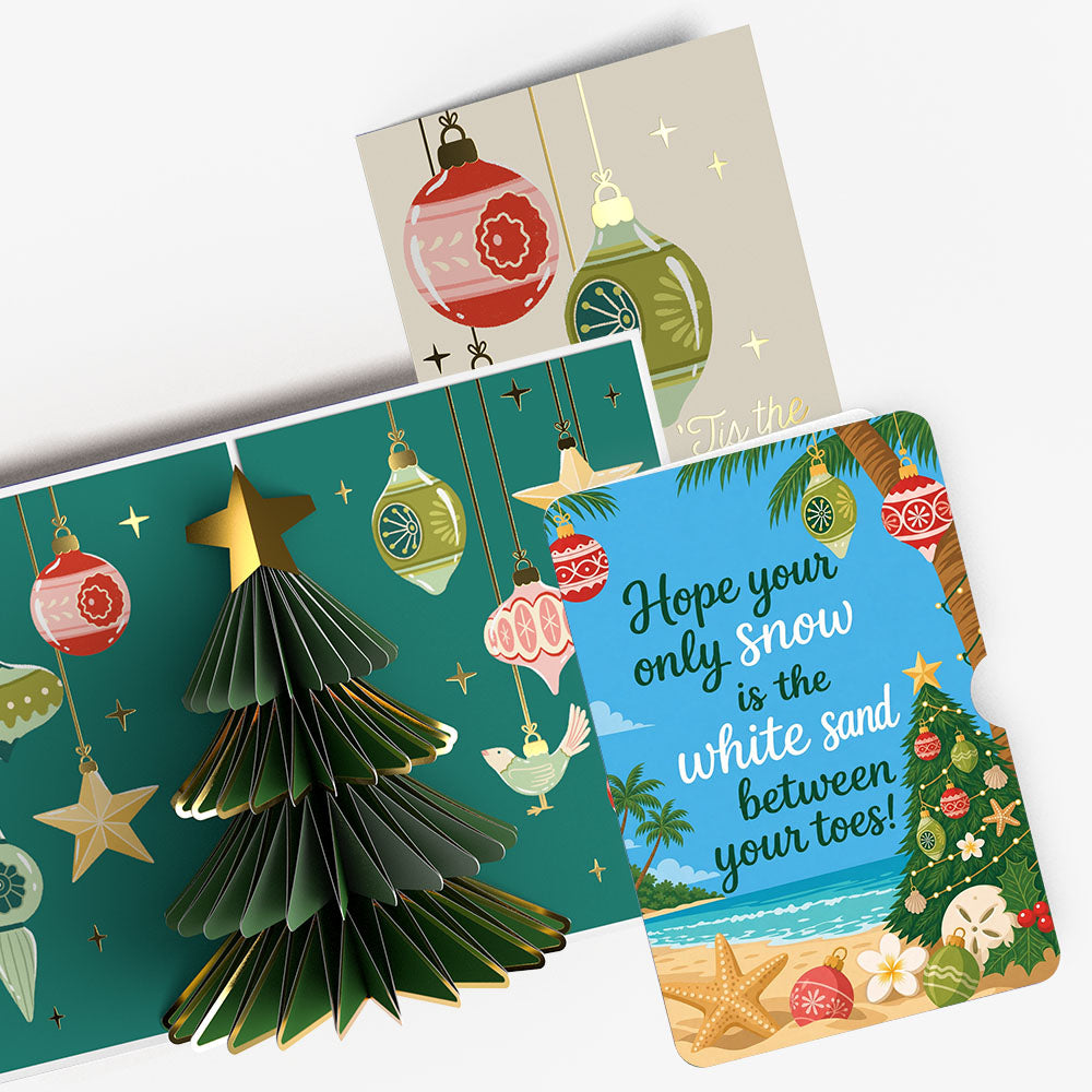 Tis the Season Christmas Tree Pop-Up Card and White Sand Sentiment Set