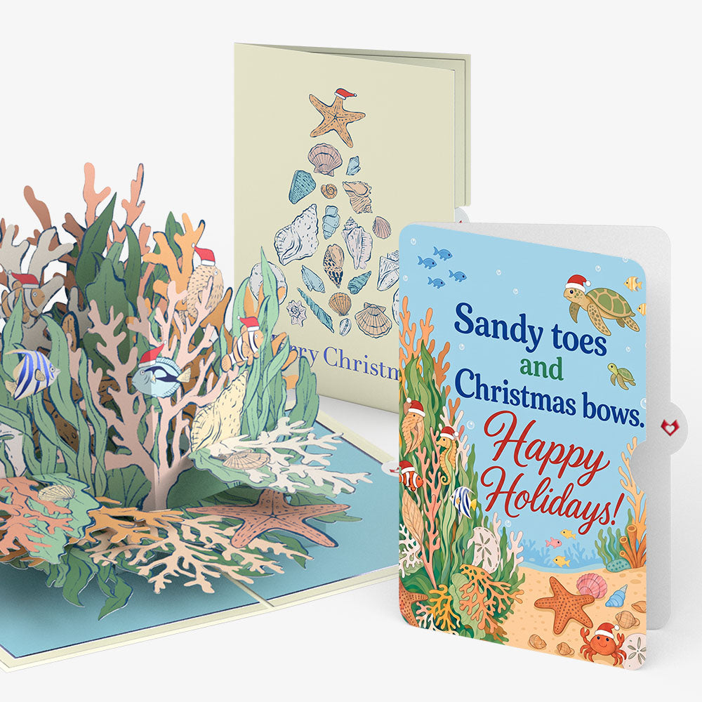 Christmas Coral Pop-Up Card and Sandy Toes Sentiment Set