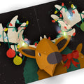 All Is Bright Holiday Reindeer Christmas Light-Up Pop-Up Card and Beach Reindeer Sentiment Set