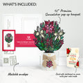 Poinsettia Shimmer Christmas Suncatcher Bouquet and Soaking Sun Sentiment Set