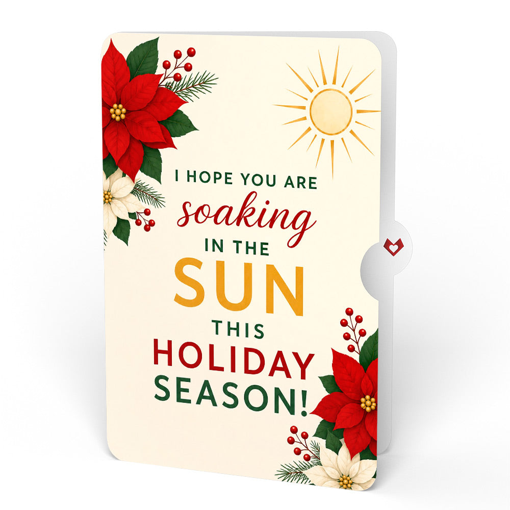 Poinsettia Shimmer Christmas Suncatcher Bouquet and Soaking Sun Sentiment Set