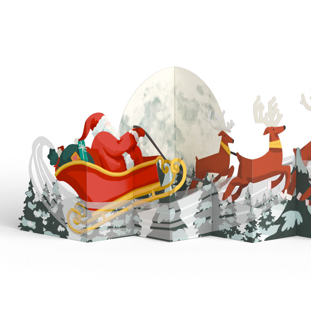 Christmas Sleigh Ride Loooooong Card™ (Expands to 2 feet) and Beach Santa Sentiment Set