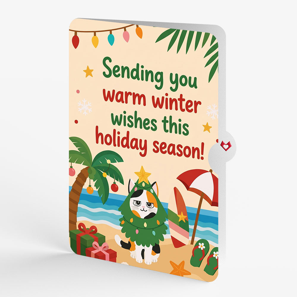 Meowy Cat-mess Christmas Pop-Up Card and Tropical Cat Sentiment Set