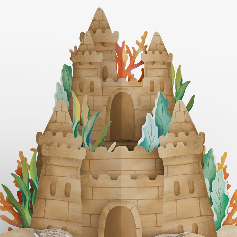 Seaside Sandcastle Birthday Pop-Up Card and Sunbathing Crab Sentiment Set
