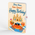 Seaside Sandcastle Birthday Pop-Up Card and Sunbathing Crab Sentiment Set