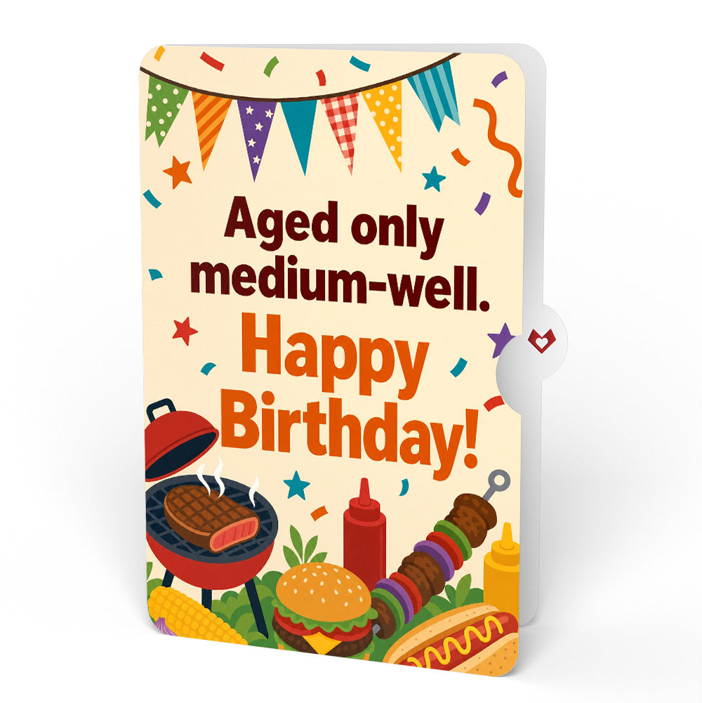 Grill Master Birthday Bouquet and Medium-Well Aged Sentiment Set