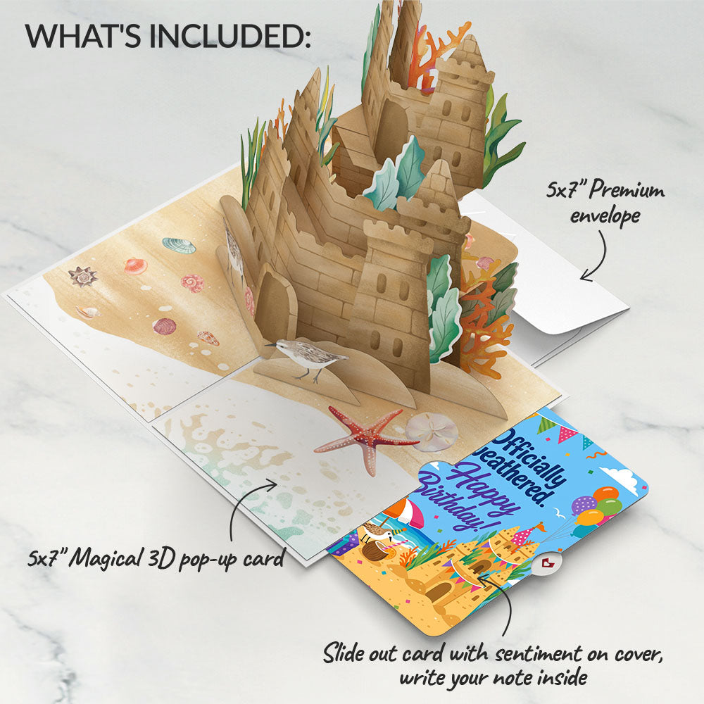 Seaside Sandcastle Birthday Pop-Up Card and Officially Weathered Sentiment Set