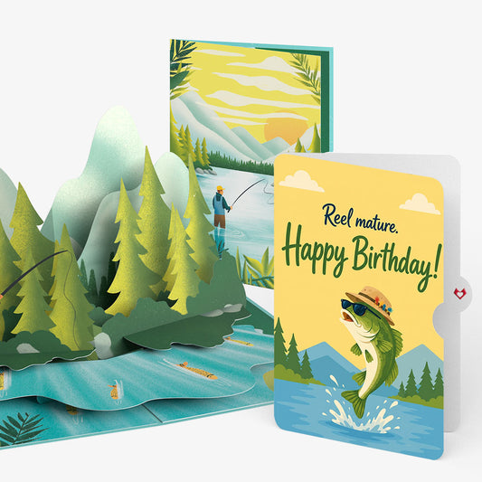 Gone Fishing Birthday Pop-Up Card and Jumping Bass Sentiment Set