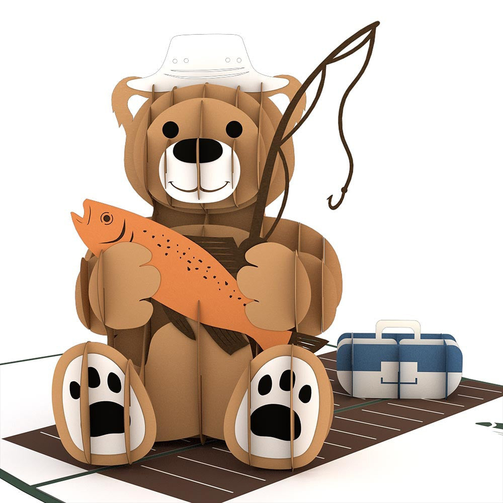 Fishing Bear Birthday Pop-Up Card and Sentiment Set