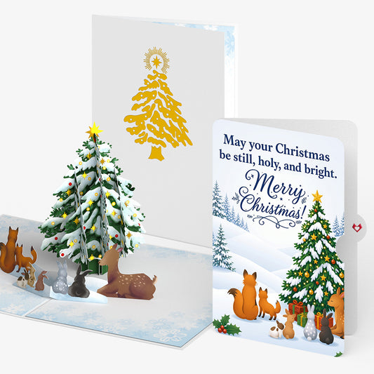 Woodland White Christmas Pop-Up Card and Forest Friends Sentiment Set