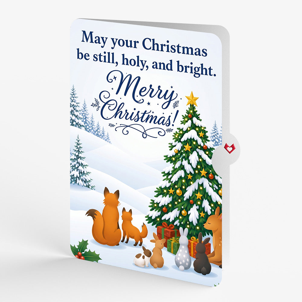 Woodland White Christmas Pop-Up Card and Forest Friends Sentiment Set