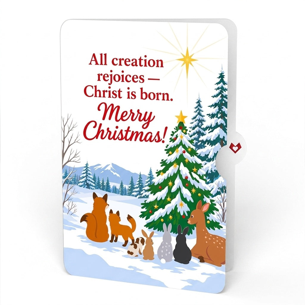 Woodland White Christmas Pop-Up Card and Christ Is Born Sentiment Set