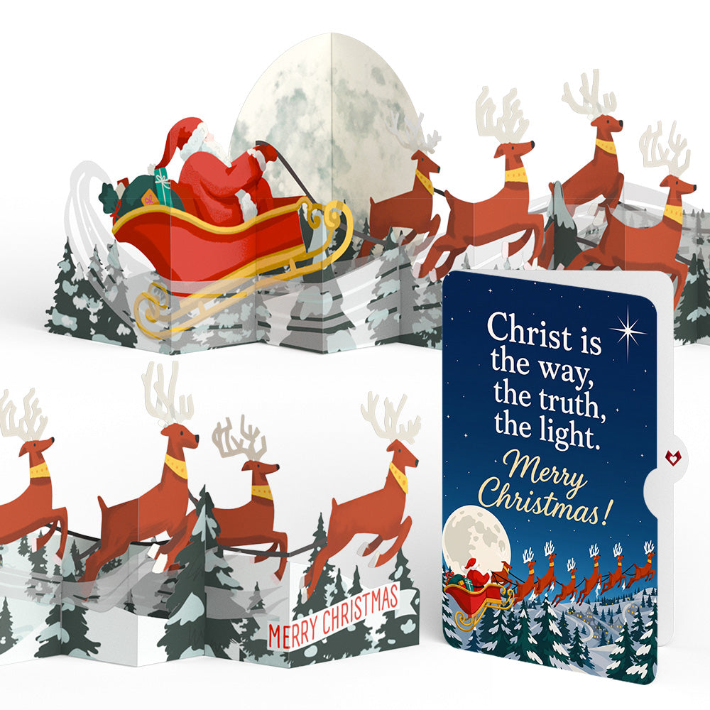 Christmas Sleigh Ride Loooooong Card™ (Expands to 2 feet) and Christ the Light Sentiment Set