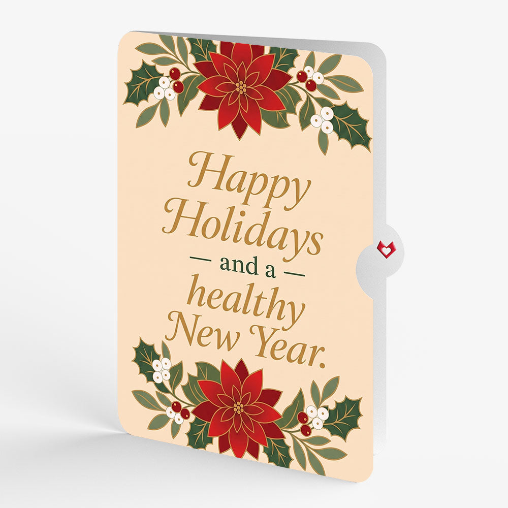 Season's Greetings Poinsettia Wreath Christmas Pop-Up Card and Poinsettia Bloom Sentiment Set
