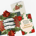 Season's Greetings Poinsettia Wreath Christmas Pop-Up Card and Warm Holiday Wishes Sentiment Set