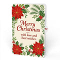 Season's Greetings Poinsettia Wreath Christmas Pop-Up Card and Best Wishes Sentiment Set