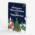Santa Decorating a Christmas Tree Pop-Up Card and Holiday Village Sentiment Set
