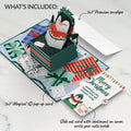 Season's Greetings Penguin Surprise Christmas Pop-Up Card and Sentiment Set
