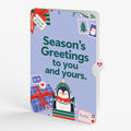 Season's Greetings Penguin Surprise Christmas Pop-Up Card and Holiday Penguin Sentiment Set