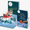 Night Sky Santa Sleigh Christmas Pop-Up Card and Holiday Moonlight Sentiment Set
