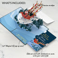 Night Sky Santa Sleigh Christmas Pop-Up Card and Holiday Moonlight Sentiment Set