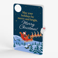 Night Sky Santa Sleigh Christmas Pop-Up Card and Holiday Moonlight Sentiment Set