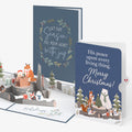 Holiday Woodland Animals Christmas Pop-Up Card and His Peace Sentiment Set