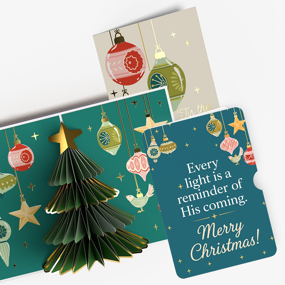 Tis the Season Christmas Tree Pop-Up Card and His Coming Sentiment Set