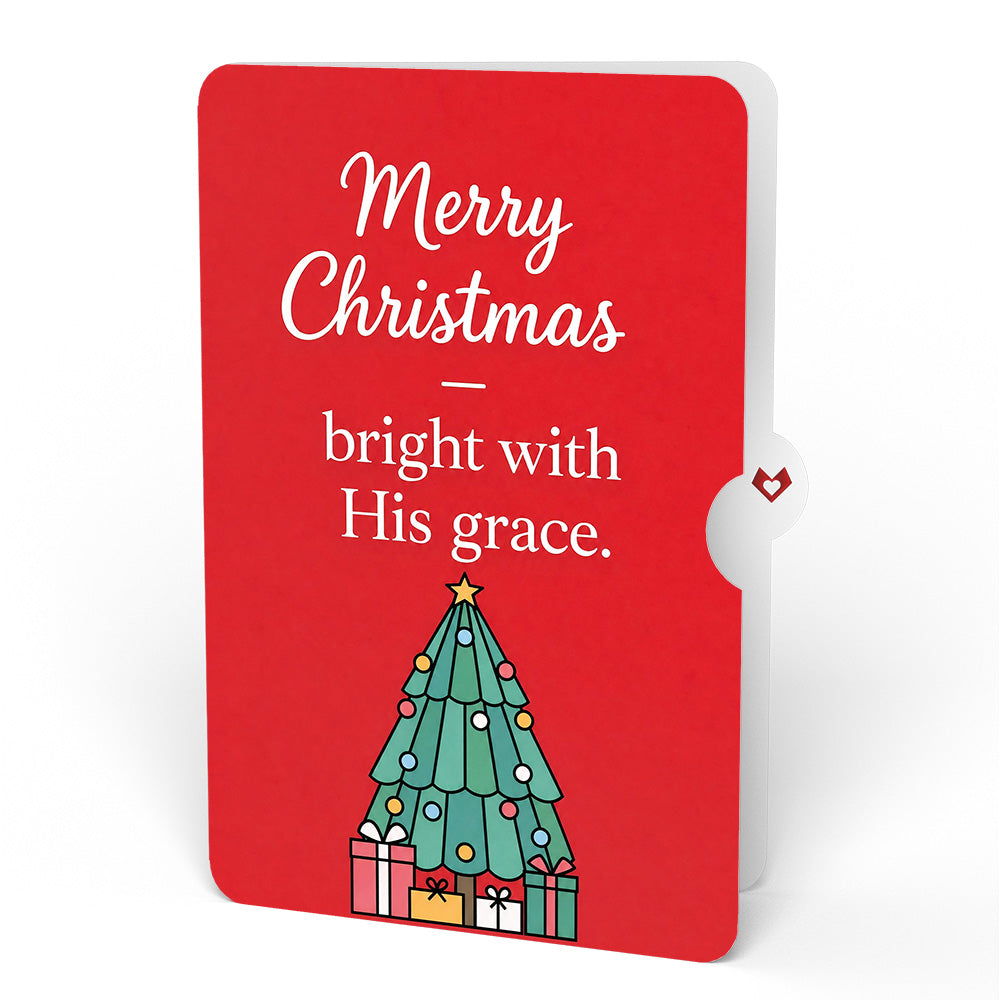 Merry Christmas Tree Suncatcher Card and Bright with Grace Sentiment Set