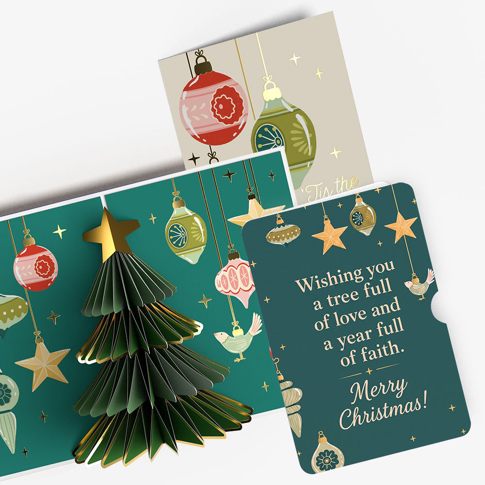 Tis the Season Christmas Tree Pop-Up Card and Year Full Faith Sentiment Set