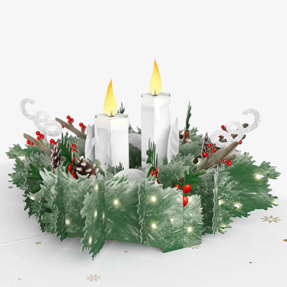Winter Greens Christmas Candle Pop-Up Card and His Light Sentiment Set