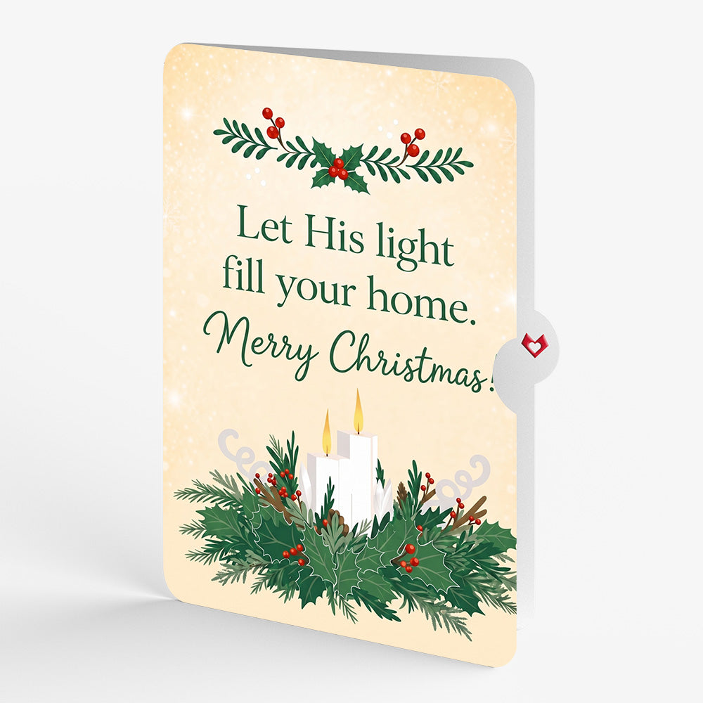 Winter Greens Christmas Candle Pop-Up Card and His Light Sentiment Set