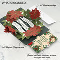 Season's Greetings Poinsettia Wreath Christmas Pop-Up Card and Holly Botanicals Sentiment Set