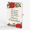 Season's Greetings Poinsettia Wreath Christmas Pop-Up Card and Promise Hope Peace Sentiment Set