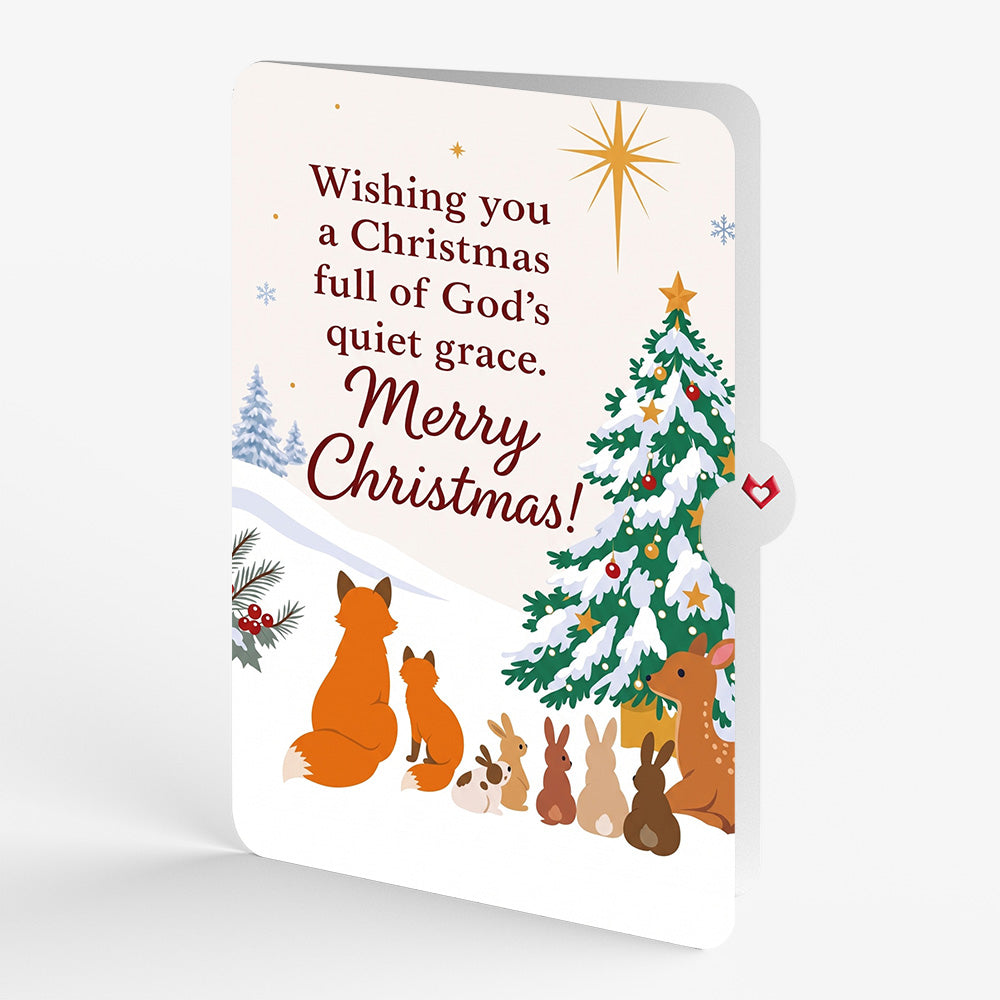 Woodland White Christmas Pop-Up Card and Quiet Grace Sentiment Set
