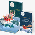 Night Sky Santa Sleigh Christmas Pop-Up Card and Wishing You Peace Sentiment Set