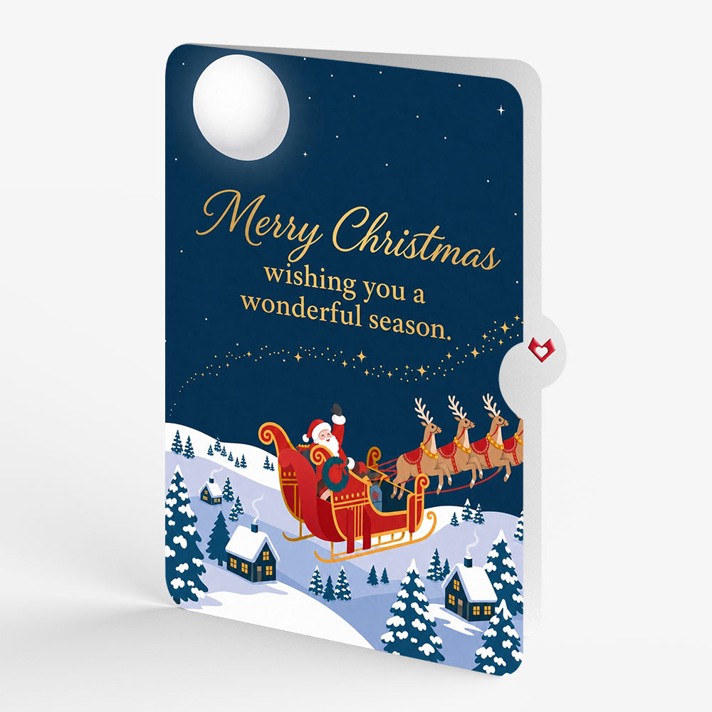 Night Sky Santa Sleigh Christmas Pop-Up Card and Season of Wonder Sentiment Set