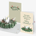 Winter Greens Christmas Candle Pop-Up Card and His Light Shines Sentiment Set