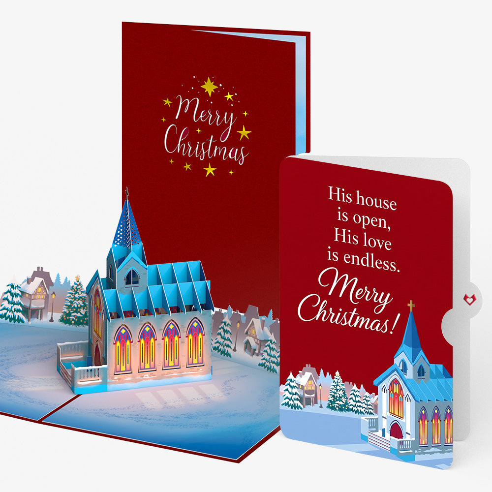 Stained Glass Christmas Chapel Pop-Up Card and Endless Love Sentiment Set