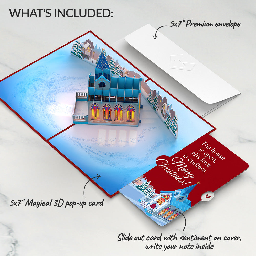Stained Glass Christmas Chapel Pop-Up Card and Endless Love Sentiment Set