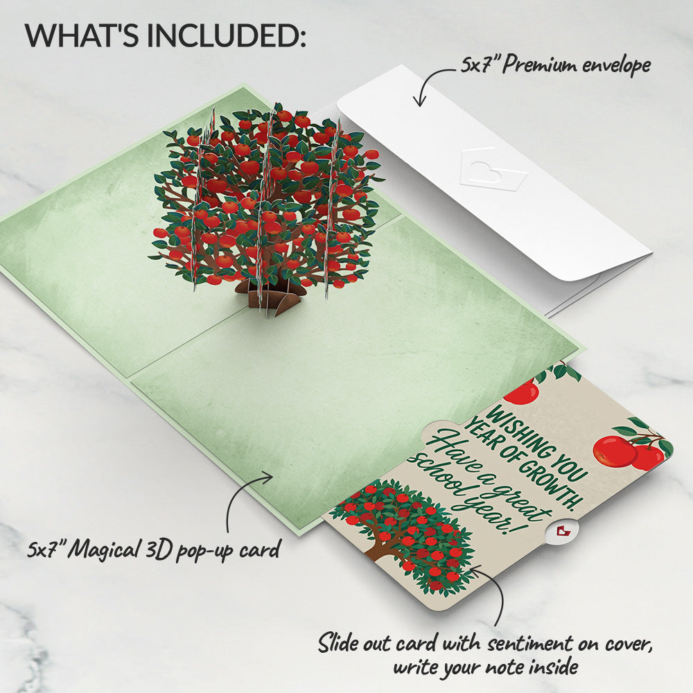 Apple Tree Encouragement Pop-Up Card and Year of Growth Sentiment Set