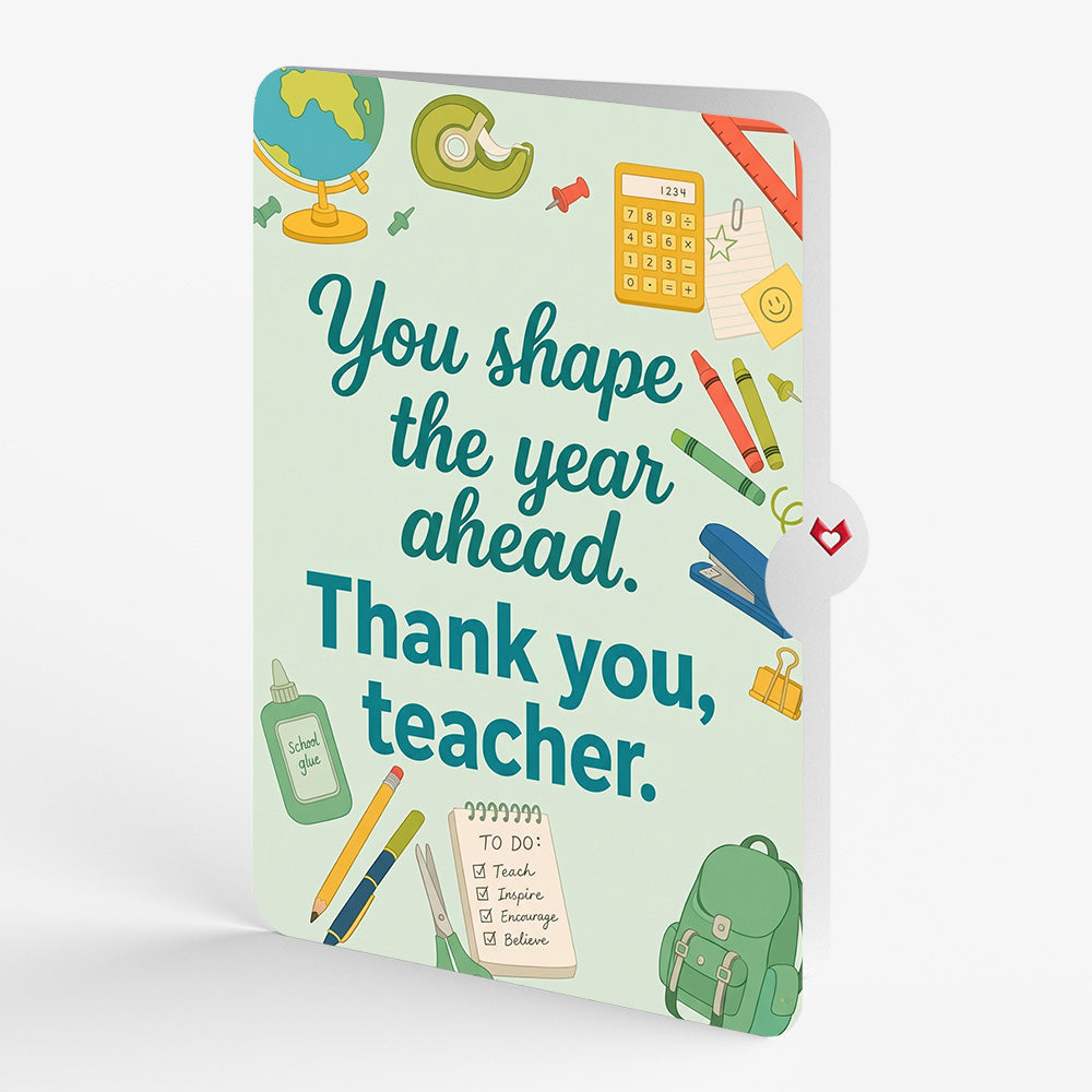 Amazing Teacher Apple Thank You Pop-Up Card and Shape the Year Sentiment Set