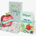 Amazing Teacher Apple Encouragement Pop-Up Card and Curious Kids Sentiment Set