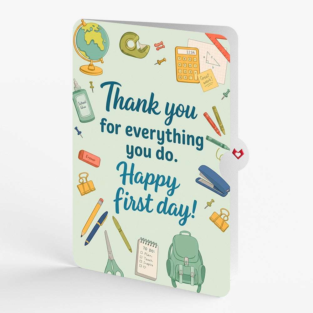 Amazing Teacher Apple Thank You Pop-Up Card and Everything You Do Sentiment Set