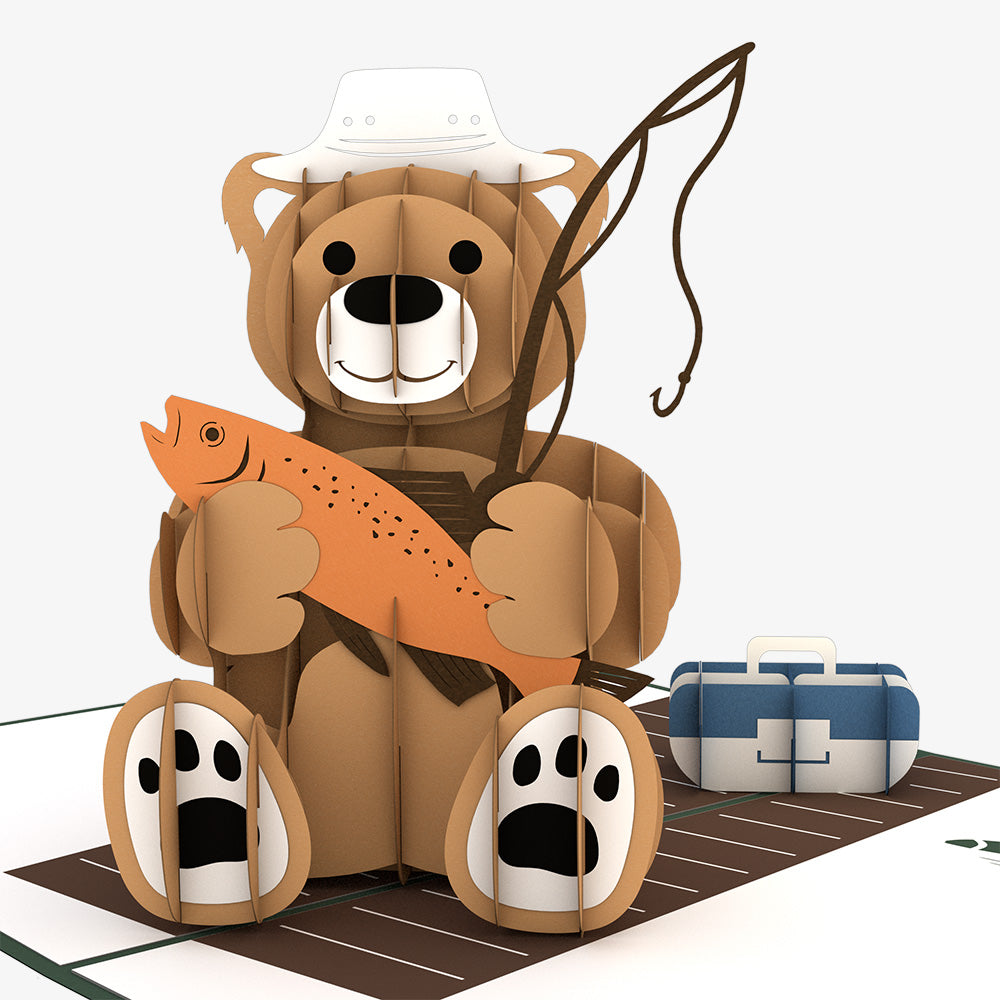 Fishing Bear Birthday Pop-Up Card and Good Catches Sentiment Set