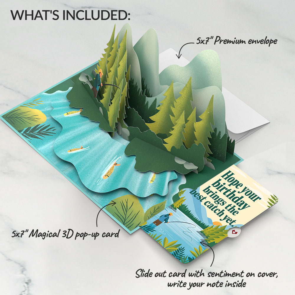 Gone Fishing Birthday Pop-Up Card and Best Catch Yet Sentiment Set