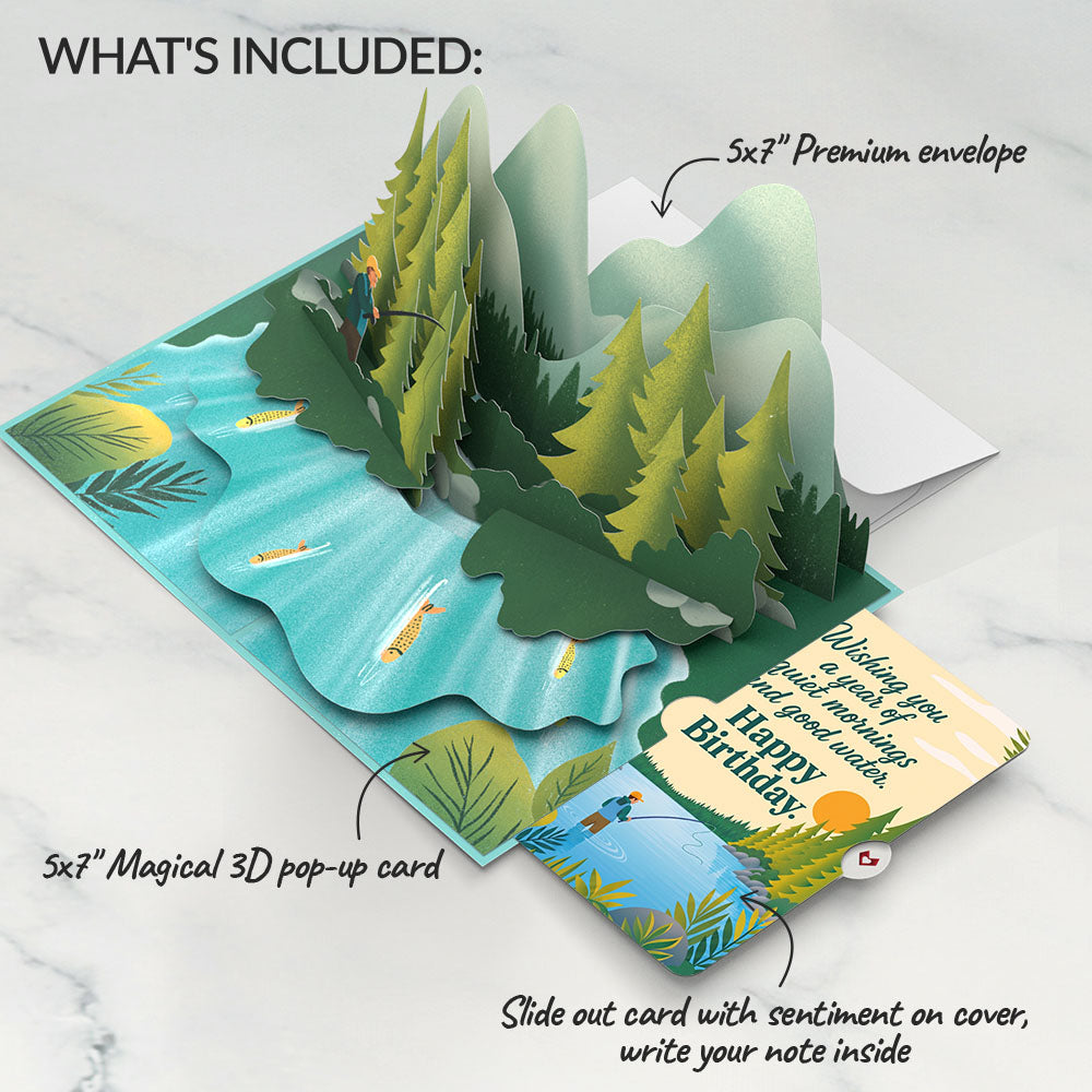 Gone Fishing Birthday Pop-Up Card and Quiet Mornings Sentiment Set