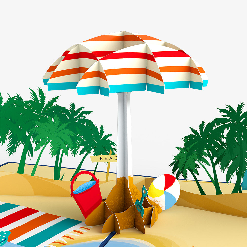 Sandy Shores Birthday Pop-Up Card and Calm Tides Sentiment Set